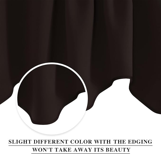NICETOWN Bathroom Curtain Valances - 52 x 18 inches Rod Pocket Privacy Valance for Kitchen/Bay Window/Nursery/Boys Bedroom (Toffee Brown, Double Pieces)