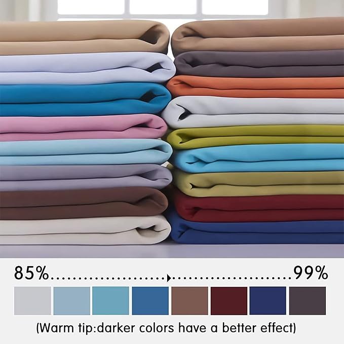 Yakamok Blackout Curtains Room Darkening Thermal Insulated Window Panels,Solid Grommet Top Drapes for Bedroom/Living Room(62Wx84L, Light Beige, 2 Panels)