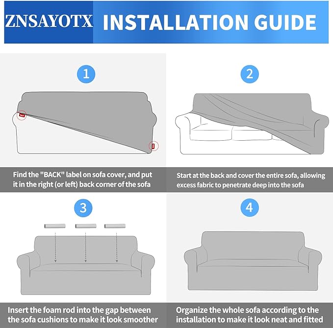 ZNSAYOTX 1 Piece Jacquard Couch Covers for 3 Cushion Couch High Stretch Sofa Cover for Pets Dogs Anti Slip Extra Large Sofa Slipcovers Furniture Protector (X-Large, New Pattern Coffee)
