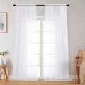 White Sheer Curtains for Bedroom Living Room 96 Inches Long 2 Panels, Modern Airy Soft Lightweight Rod Pocket Light Filtering Sheer Curtains Drapes, White, Each 42" Wx96 L Inch