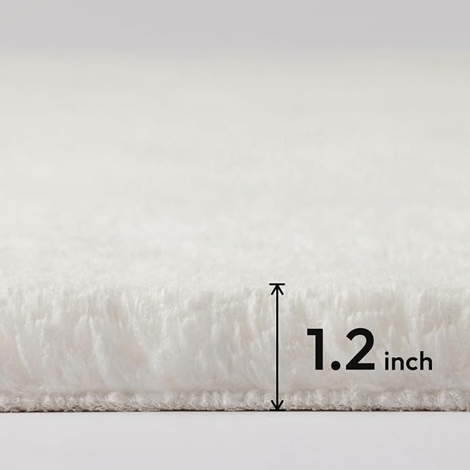 Ashler HOME DECO Ultra Soft Faux Rabbit Fur Chair Couch Cover Area Rug for Bedroom Floor Sofa Living Room White Rectangle 3 x 5 Feet