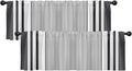 Emvency 2 Pack Valances Window Treatments, Striped Minimalist Modern Geometric Grey Abstract Drapes Adjustable Curtain for Windows Living Room Kitchen Over Sink, 52x18 Inch Rod Pocket Valances