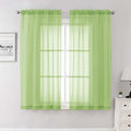 Lecloud Lime Sheer Curtains 63 Inch Length 2 Pcs, Lightweight Solid Transparent Window Curtains for Bedroom, Dual Rod Pocket Modern Farmhouse Decor Drapes for Living Room, Each Panel 42" W x 63" L