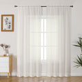 Gwine Ivory Sheer Curtains 90 Inches Long 2 Panels Set, Light Filtering Solid Filmy Drapes for Living Room Bedroom, Elegant Soft Rod Pocket Voile Sheer Window Curtains, 42Wx90L Inch, 2PCS, Ivory