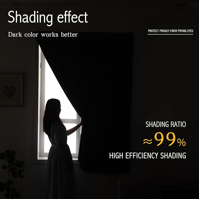 Magic Tape Blackout Curtains for Bedroom No Drillng Self Adhesive Curtains No Rod Small Window, 59" W X 96" L, Sage Green, 1 Panel