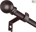 SMODBRODRE Curtain Rods for Window 32 to 120, Brown 5/8 inch Splicing Single Window Curtain Rod Set with Brackets