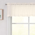 Cream Valances for Windows, Cream Sheer Curtains 14 Inch Length 2 Pack Kitchen Drapes, Modern Solid Mini Small Window Curtains for Cafe Bathroom Basement, 42" Wx14 L Inches