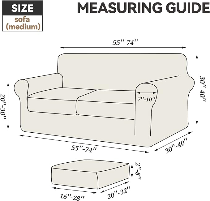 WEERRW Velvet Couch Covers for 2 Cushion Couch Sofa - High Stretch Velvet Plush 3 Pieces Sofa Slipcovers with Elastic Bottom, Furniture Protector for Pets, Machine Washable, Greyish Green, Medium
