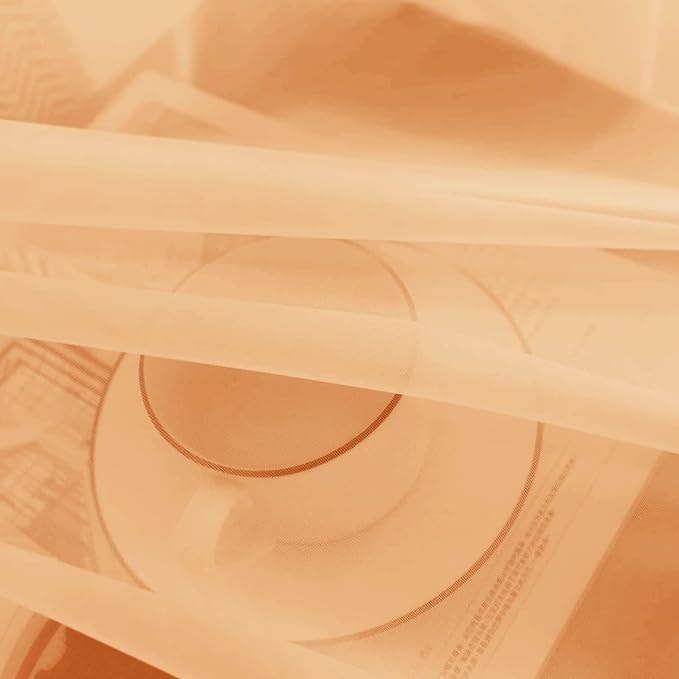 SpaceDresser Sheer Voile Window Treatment Rod Pocket Curtain Panels for Kitchen Bedroom Living Room Drapes Sunlight Filtering Privacy Semi Home Decor Assorted Colors Sizes (Beige, 52 W x 63 L)