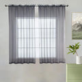 youleyar Solid Sheer Rod Pocket Curtain Voile Draperies 2 Panels White Beige Black Grey Coffee 38 Inch Width 54 Inch Long 1 Pair for Kitchen Bedroom Children Living Room Yard(Grey,38Wｘ54L)