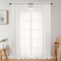 Ivory Sheer Curtains for Bedroom Living Room 90 Inches Long 2 Panels Set, Soft Airy Light Filtering Sheer Window Treatments, Modern Rod Pocket Curtains Drapes, Each 42" Wx90 L Inch