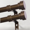 IFELS Heavy Duty Curtain Rods for Windows 28 to 48 Inch, 1 Inch Bronze Curtain Rods Set of 2 Pack for Outdoor Patio, Farmhouse, Bedroom, Kitchen, Adjustable Easy Install Drapery Rod (Bronze,30-60-2p)