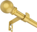 SMODBRODRE Curtain Rods for Window 32 to 62, Gold 5/8 inch Splicing Single Window Curtain Rod Set with Brackets