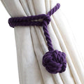 Melaluxe 4 Pack Curtain Tiebacks - Heavy Duty Curtain Rope Tieback, Handmade Rural Decorative Curtain Holdbacks (Purple)