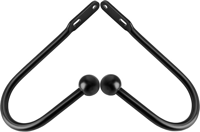VRSS Wall Mount Curtain Tiebacks Drapery Holdbacks Curtain Holdback Hooks 6" L x 3" W Simple Style (2pcs Black)