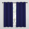 NICETOWN Navy Blue Blackout Curtains 48 inches Length for Laundry Room, 2 Panels, 42" Wide, Thermal Insulated Decoration Drapes for Short Window