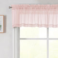 Blush Valances for Windows, Blush Sheer Curtains 14 Inch Length 2 Pack Kitchen Drapes, Modern Solid Mini Small Window Curtains for Cafe Bathroom Basement, Each 42" Wx14 L Inches
