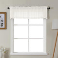 Gwine Ivory Valances for Windows, Small Light Filtering Rod Pocket Cafe Valance Curtains, Soft Sheer Curtain for Bathroom Laundry Basement, 42Wx14L inch, 2 Pieces