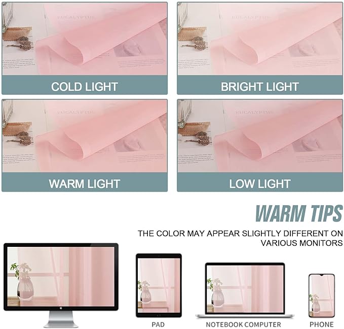 Blush Pink Sheer Curtains for Windows 108 inches Long 2 Panels Set, Soft Lightweight Light Filtering Drapes for Living Room Bedroom, Dual Rod Pocket Sheer Curtains, 2x42Wx108L inches