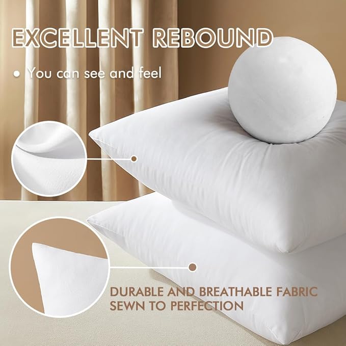 MIULEE 12x24 Inches Pillow Inserts Pack of 2, Decorative Throw Pillow Inserts for Couch