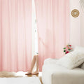 HOMEIDEAS Non-See-Through Blush Pink Privacy Sheer Curtains, 52 X 63 Inches Long 2 Panels Sheer Curtains Light Filtering Window Drapes for Bedroom Living Room
