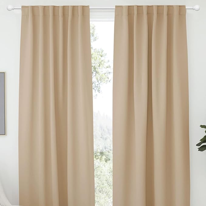 White Curtain Rods for Windows 48 to 88, Heavy Duty 5/8 Diameter Drape Rod Set, Decorative Standard Drapery Rod for Bedroom, Living Room, Adjustable 48 to 84 inch Metal Curtain Pole Easy Install