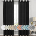 H.VERSAILTEX Linen Curtains Natural Blended Curtain Panels for Living Room/Light Reducing Linen Semi Sheer Curtains 108 inch Length 2 Panels Set Nickel Grommet Window Panels, 52" x 108", Black