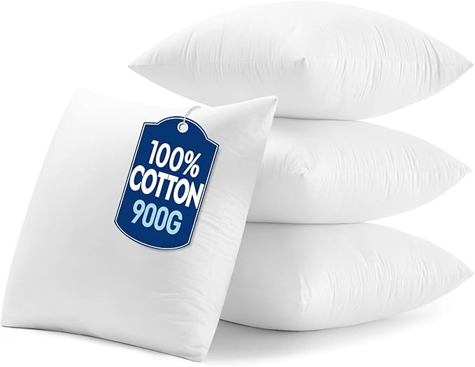 MIULEE 26x26 Pillow Inserts,Set of 4 100% Virgin Microfiber with Cotton Cover Throw Pillows for Couch Sofa and Bed