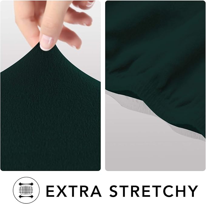 PureFit Super Stretch 4 Seater Sofa Slipcover – Spandex Non Slip Soft Couch Sofa Cover, Washable Furniture Protector with Non Skid Foam and Elastic Bottom for Kids, Pets （XX Large, Deep Teal）