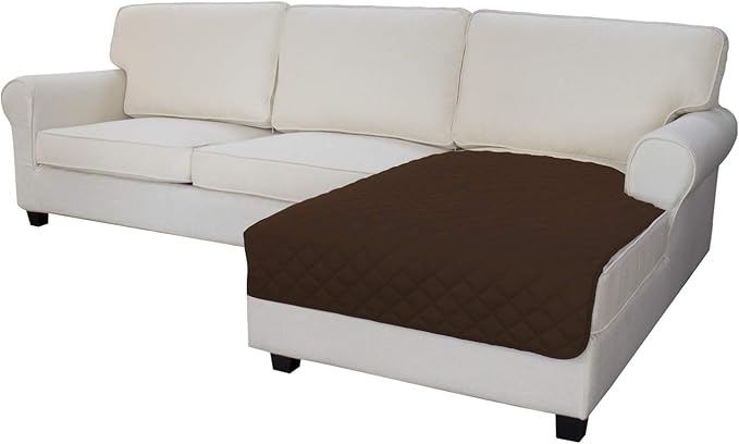 Easy-Going Sectional Couch Covers for Dogs L Shape Sofa Cover Reversible Sofa Slipcover Chaise Lounge Cover Furniture Protector Cover for Pets Dog Cat (42 x 52 inches, Coffee/Coffee)