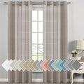 H.VERSAILTEX Linen Curtains Flax Linen Blended Curtain Panels for Living Room/Bedroom Semi Sheer Privacy Curtains 108 inch Length 2 Panels Set Nickel Grommet Window Drapes,Taupe