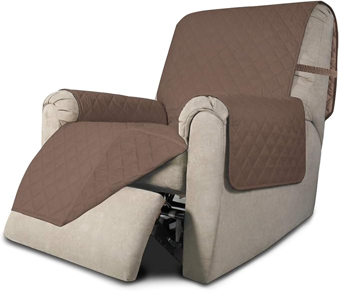Easy-Going Recliner Chair Slipcover Reversible Sofa Cover Water Resistant Couch Cover Furniture Protector with Elastic Straps for Pets Dog (Recliner, Brown/Brown)