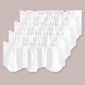 H.VERSAILTEX 4 Panels Blackout Curtain Valances for Kitchen Windows/Living Room/Bathroom Privacy Protection Rod Pocket Decoration Scalloped Window Valance Curtains, 52" W x 18" L, Pure White