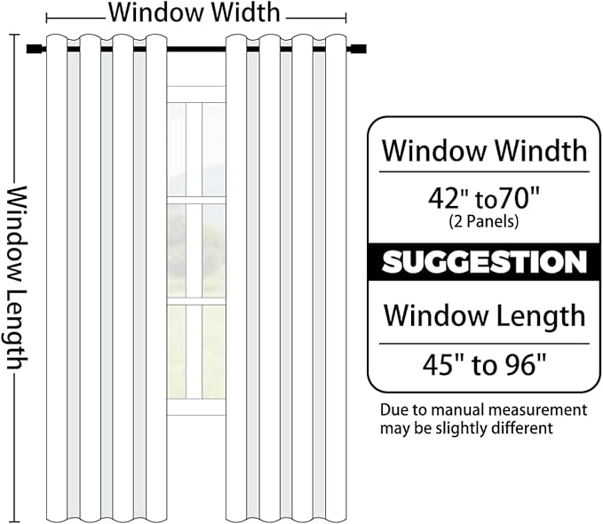 Yakamok Light Blocking Ombre Curtains, Greyish White and Blue Gradient Color Curtains, Room Darkening Grommet Window Drapes for Bedroom(Blue, 42x63 Inch, 2 Panels)