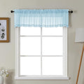 Gwine Sky Blue Valances for Windows, Small Light Filtering Rod Pocket Cafe Valance Curtains, Soft Sheer Curtain for Bathroom Laundry Basement, 42Wx14L inch, 2 Pieces