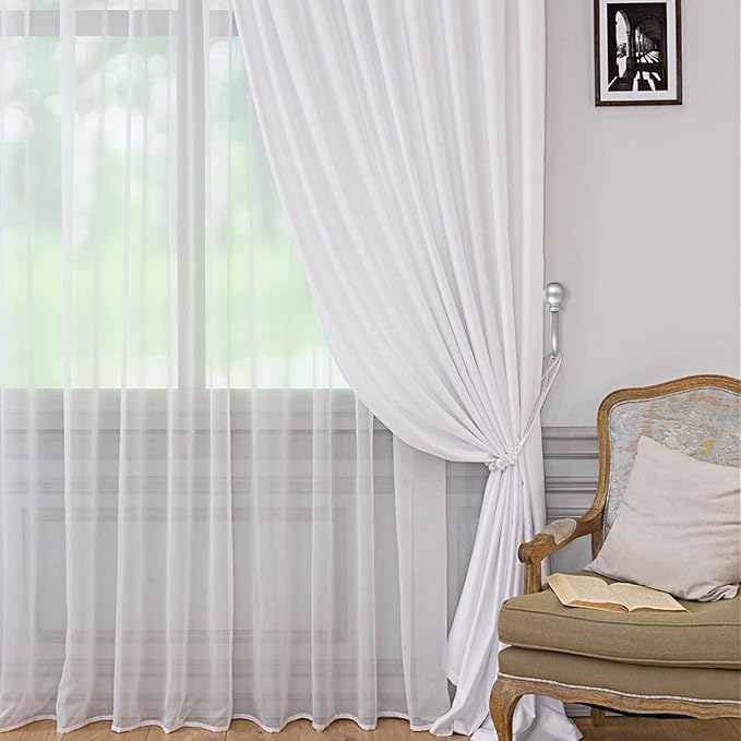 Sumnacon Set of 2 Decorative Curtain Holdbacks, Wall Mounted Aluminum Alloy Window Drapery Tiebacks for Bedroom, Livingroom Office Come with Screws, Silver