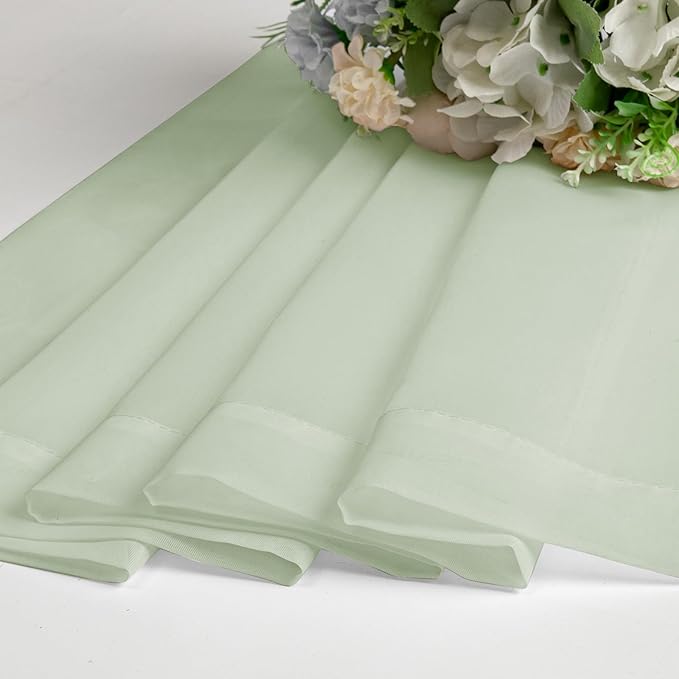 Lecloud Light Green Sheer Curtains 78 Inches Long 2 Panels, Modern Light Filtering Breathable Curtain, Gauzy Stylish Home Decor Drapes with Rod Pocket for Living Room Bedroom, Each 42" W x 78" L