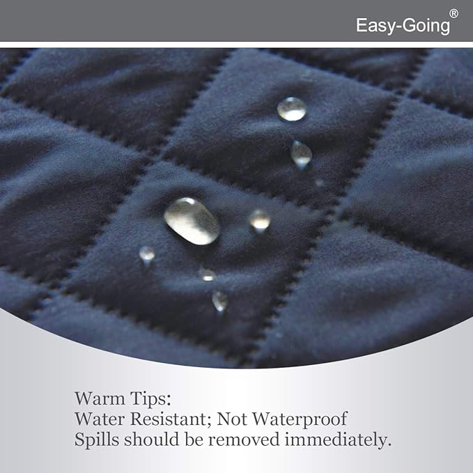 Easy-Going Reversible Oversized Couch Cover for 3 Cushion Couch Sofa Cover for Dogs Water Resistant Furniture Protector Cover with Foam Sticks for Pet (Oversized Sofa, Dark Blue/Light Blue)