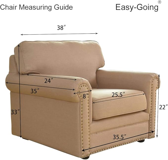 Easy-Going Chair Sofa Slipcover Reversible Sofa Cover Water Resistant Couch Cover Furniture Protector Cover with Elastic Straps for Pets Kids Children Dog Cat (Chair, Gray/Light Gray)