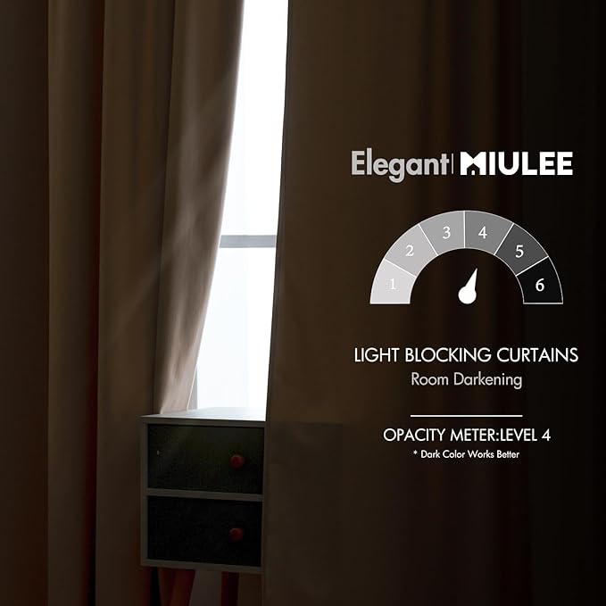 MIULEE Velvet Curtains 2 Panels Luxury Blackout Curtains for Bedroom Living Room Thermal Insulated Super Soft Window Drapes Rod Pocket & Back Tab, Camel Beige, W52 x L72 inches