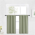 RYB HOME Kitchen Blackout Curtains Over Sink 36 inch Length, Rod Pocket Summer Light UV Blocking Energy Efficient, Cabinet Shelf Cupboard Coverings, Width 29 by Length 36, Sage Green, 2 Panels
