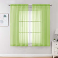 OVZME Sheer Curtains 63 inch Length 2 Panels Set for Bedroom Living Room, Soft Airy Elegant Light Filtering Sheer Curtains, Dual Rod Pocket Window Drapes, Each 42W x 63L Inches, Lime