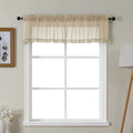 Gwine Taupe Valances for Windows, Small Light Filtering Rod Pocket Cafe Valance Curtains, Soft Sheer Curtain for Bathroom Laundry Basement, 42Wx14L inch, 2 Pieces