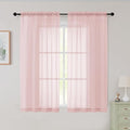 Sheer Blush Curtains for Bedroom Living Room 54 Inch Length 2 Panels Set, Solid Soft Airy Light Filtering Window Treatments, Modern Rod Pocket Drapes, Blush, 42" Wx54 L Inches