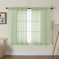 Gwine Light Green Sheer Curtains for Bedroom 54 inches Long 2 Panels, Light Filtering Voile Rod Pocket Curtains, Airy Transparent Sheer Drapes for Living Room, Each 42" Wx54 L