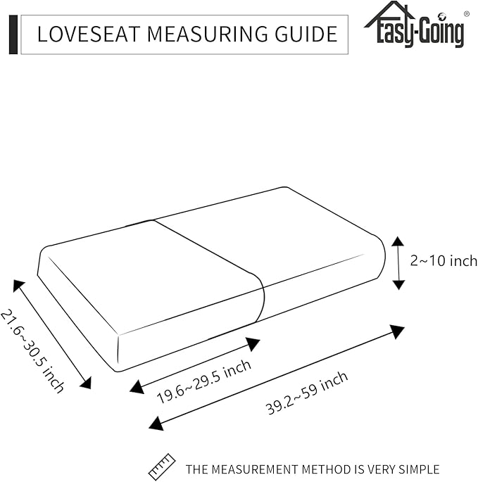 Easy-Going Stretch Individual Loveseat Couch Cushion Cover Sofa Cushion Furniture Protector Sofa slipcover Soft Flexibility with Elastic Bottom (2-Piece Loveseat Cushion Cover, Light Gray)