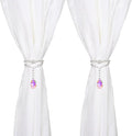 SUQ I OME 2 Pack of Luxury Crystal Beaded Magnetic Curtain Tieback and Holdback Curtain Clips Curtain Buckle Curtain Holder Blingbling Curtain Holdbacks for Drapes