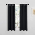 NICETOWN Cafe Blackout Curtains and Drapes for Shack, 2 Panels, 29 inches Wide by 40 inches Long,Black, Solid Thermal Insulated Grommet Blackout Drapery Panels for Window