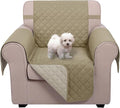 U-NICE HOME Recliner Chair Covers Reversible Chair Cover for Dogs with Elastic Straps Water Resistant Diamond Quilted (23''Armchair, Light Camel/Beige)
