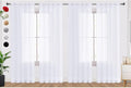 SpaceDresser Optical White Sheer Curtains 4 Panels Rod Pocket Semi-Sheer Curtain 72 Inches Long Light Filtering Voile Window Drapes for Bedroom Living Room Kitchen, Each 52W x 72L